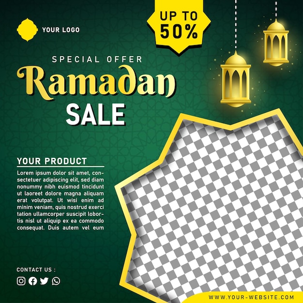 Ramadan Sale Banner Template for Social Media Post Story Facebook and Instagram