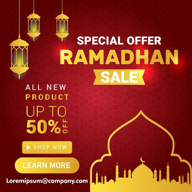 Ramadan sale offer template banner design