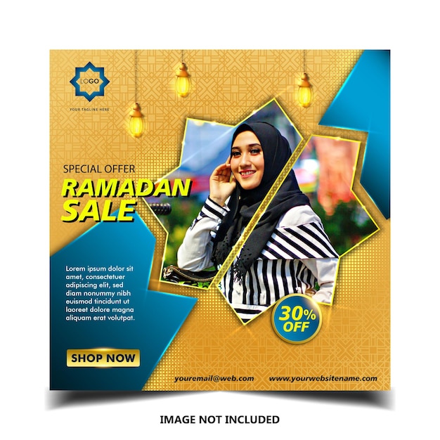 Ramadan sale social media post banner template