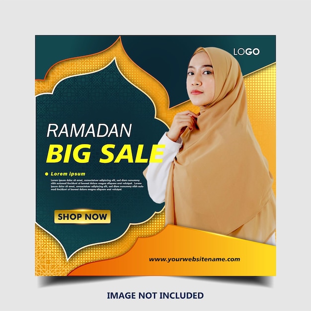 Ramadan sale social media post banner template