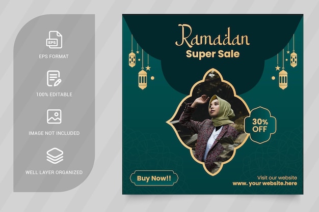 Vector ramadan sale social media post design