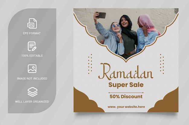 Vector ramadan sale social media post design