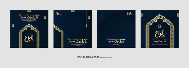 Ramadan sale for social media post or square web template collection