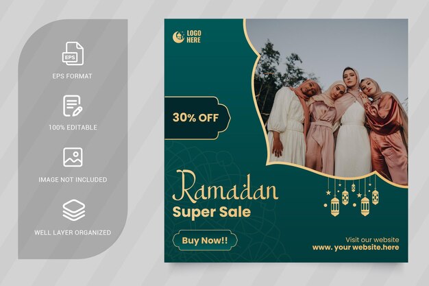 Vector ramadan sale social media post template