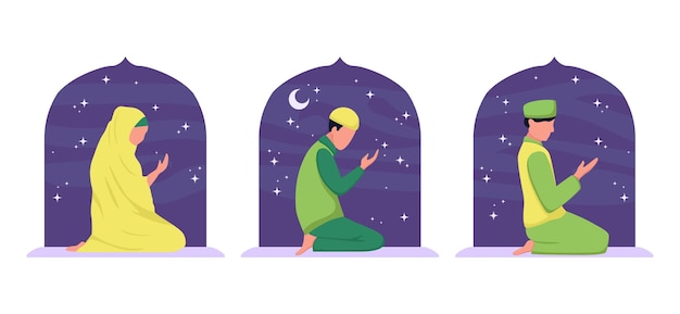 Ramadan Scene Bundle Flat Design