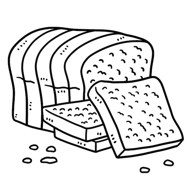 Ramadan Slice Loaf Bread Isolated Coloring Page