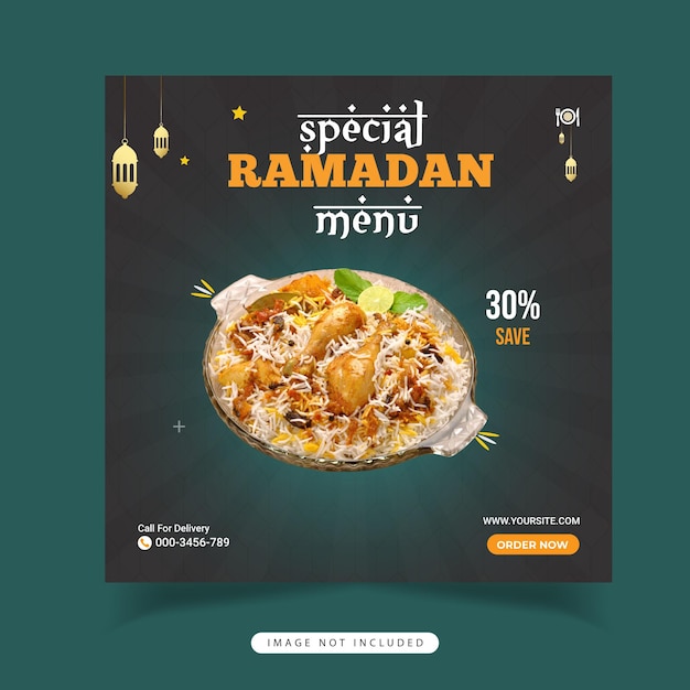 Ramadan Social Media Food Banner Template Design