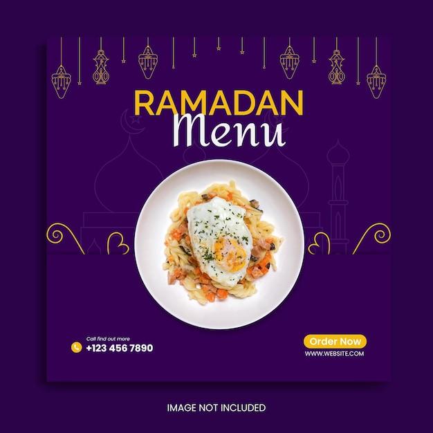 ramadan social media post food banner template design Instagram post premium vector