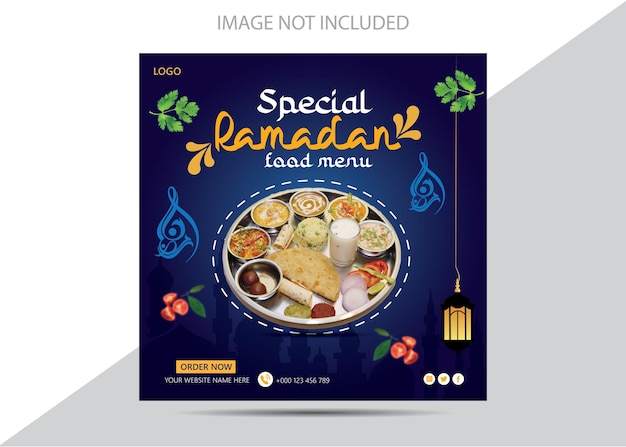 Ramadan Social Media Post food menu Design Template