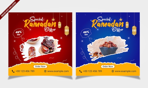 Vector ramadan special big sale social media ad post template