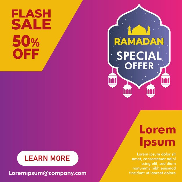 Vector ramadan special creative sale offer template banner design