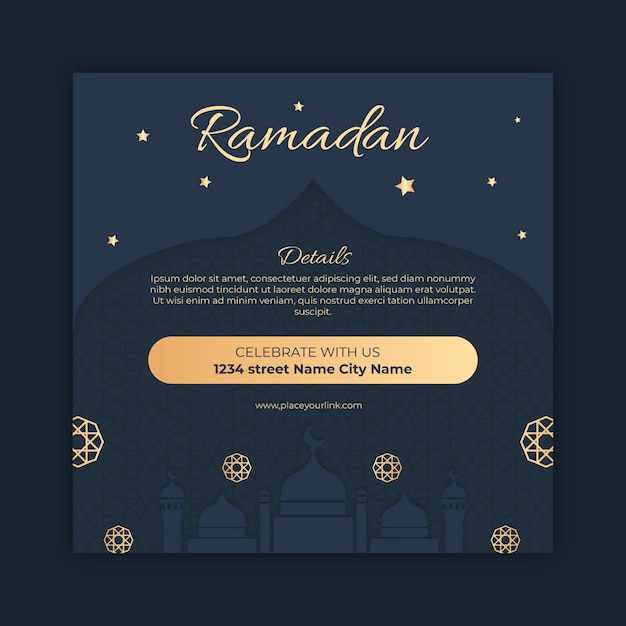 Ramadan square flyer template