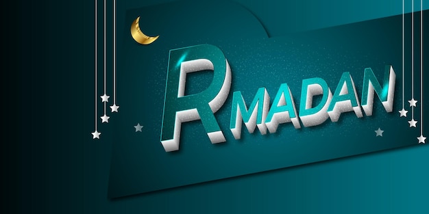 Ramadan text effect elegant 3d text style