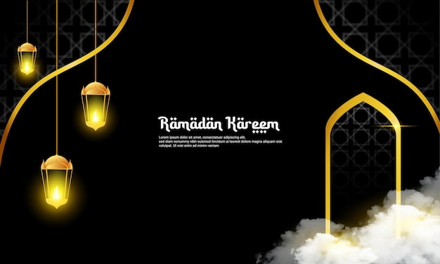 A Ramadan themed background with a mix of gold and black perfect for Islamic themed backgrounds