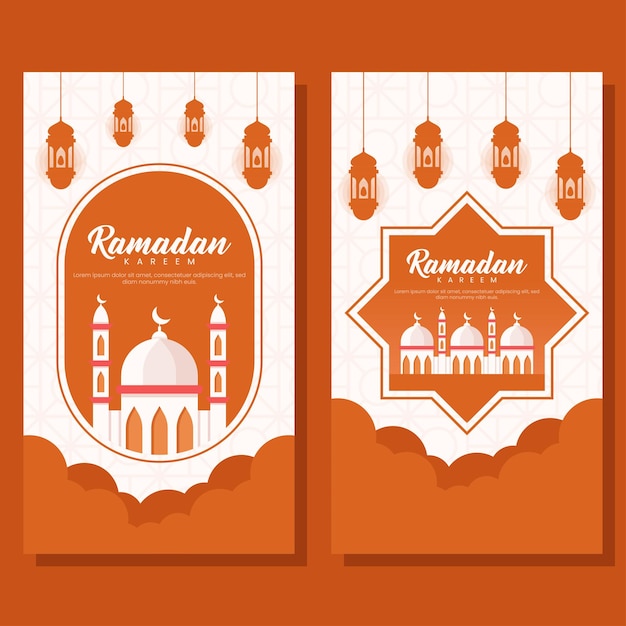 ramadan vertical banner illustration in flat design