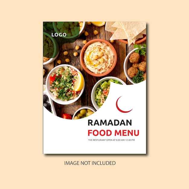 Vector ramadanfood menu poster design template