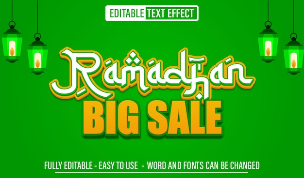 Ramadhan Big Sale 3d editable text effect