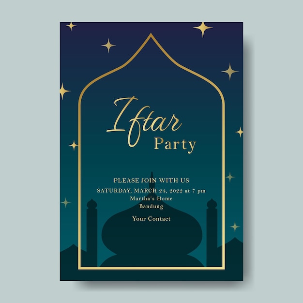 Ramadhan Kareem Iftar Party Template Card