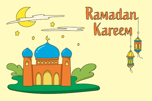 Ramdan karem hand drawn design