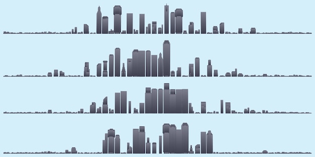 Vector ramdom city panorama views