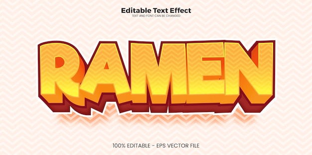 Ramen editable text effect in modern trend style