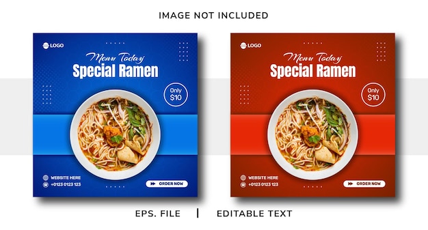 ramen food sale social media promotion and instagram banner post design