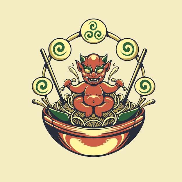 ramen Japanese mask vector art