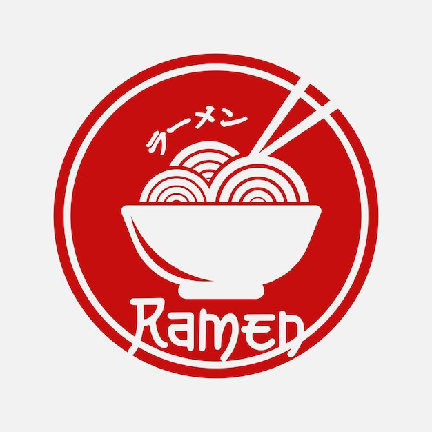 Ramen logo design vector japanese food