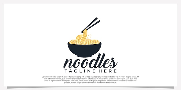 Ramen noodle logo design illustration for restaurant icon with creative element Premium Vector Part 14