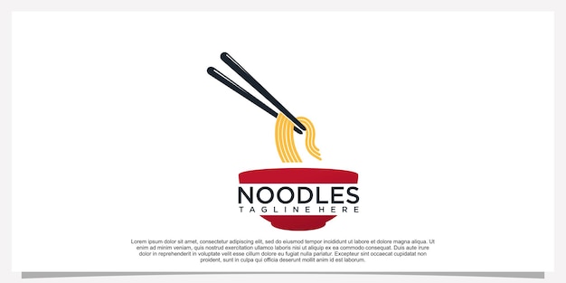 Ramen noodle logo design illustration for restaurant icon with creative element Premium Vector Part 17