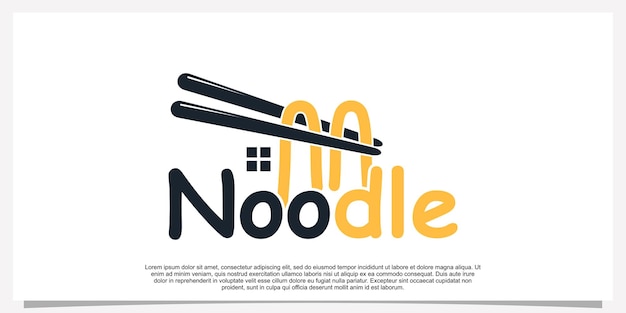 Ramen noodle logo design illustration for restaurant icon with creative element Premium Vector Part 1