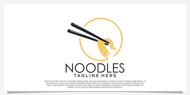 Ramen noodle logo design illustration for restaurant icon with creative element Premium Vector Part 29