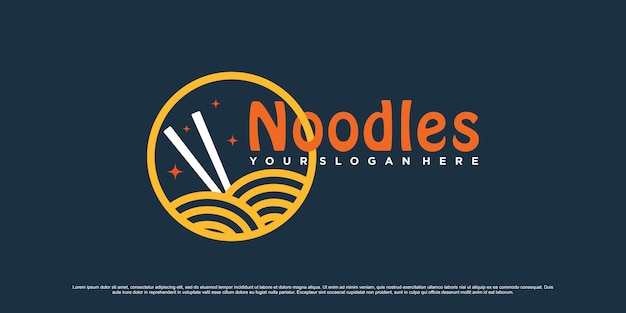 Ramen noodle logo design template with unique concept and creative element