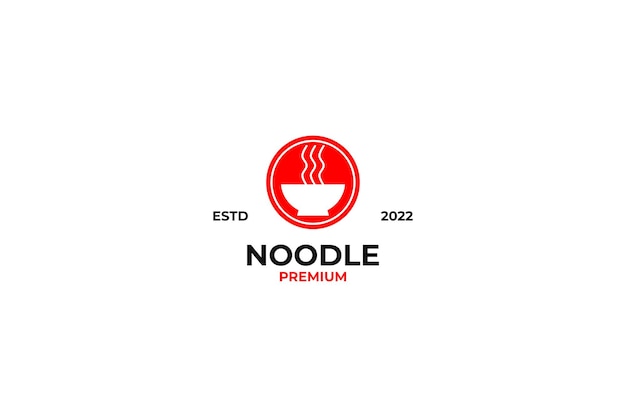 Ramen noodle logo design vector template illustration