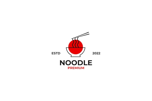 Ramen noodle logo design vector template illustration