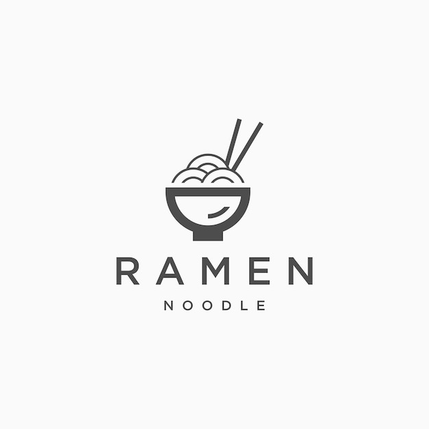 Ramen noodle logo icon design template flat