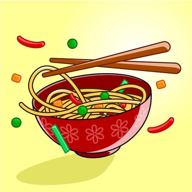 Ramen noodles illustration