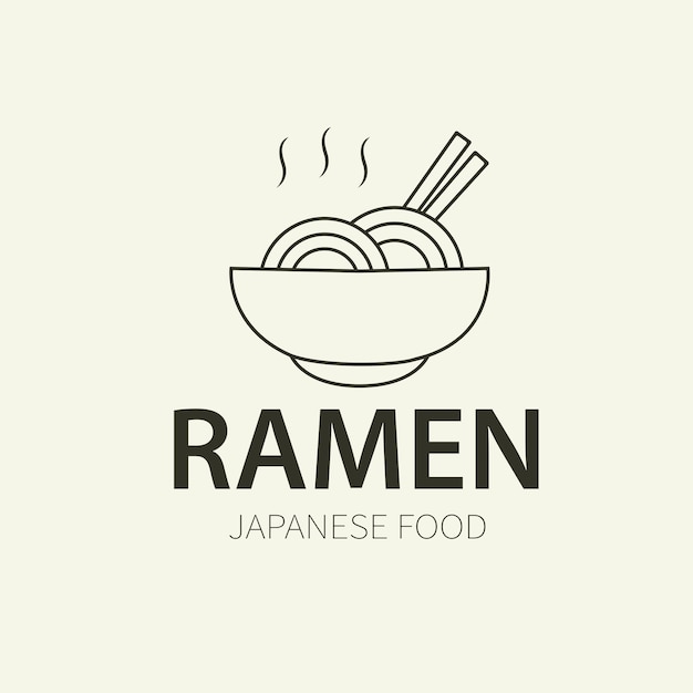 Ramen simple logo design With illustration of a bowl of warm ramen