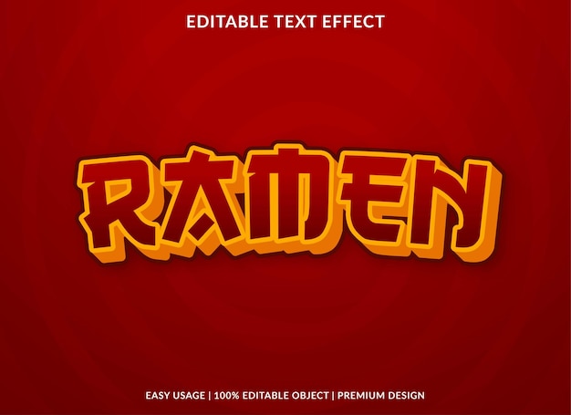 ramen text effect template premium style use for logo and brand