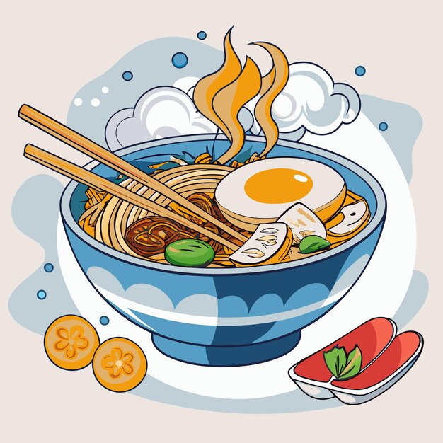 Vector ramen variations in the us flavorful pork amp egg noodle bowls