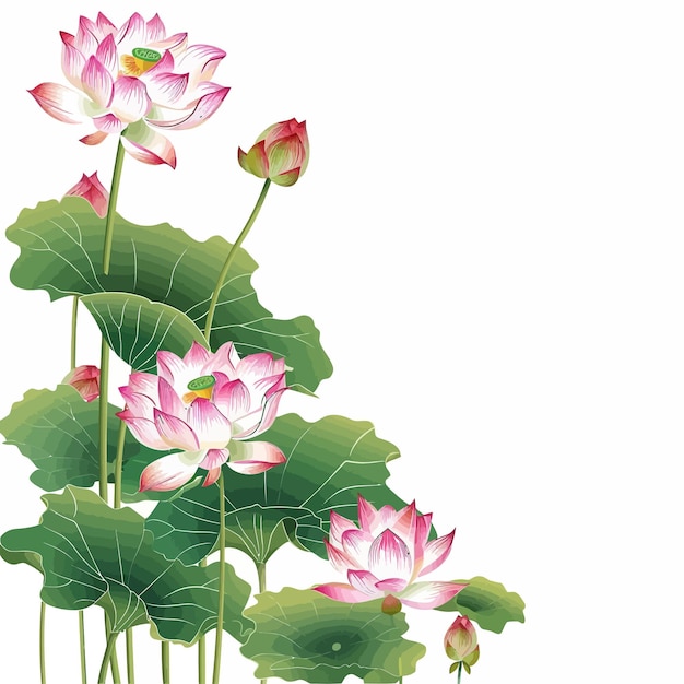 Rampa_chinese_background_lotus_flowers_vector