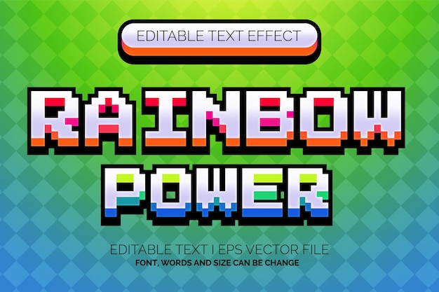 ranbow power pixel style Text Effect