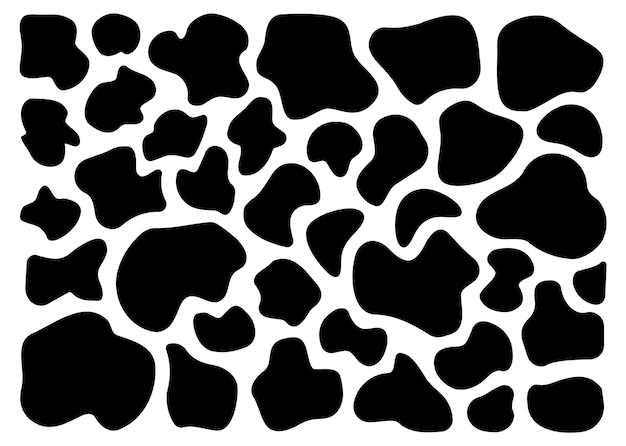 Random black blotch Organic blobs of irregular shape Inkblot spot shapes