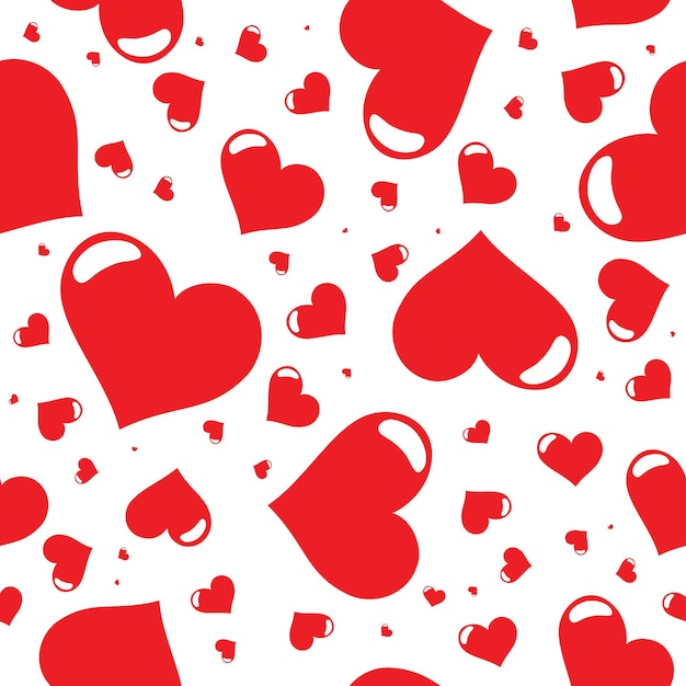 Random red heart print seamless in transparent pattern