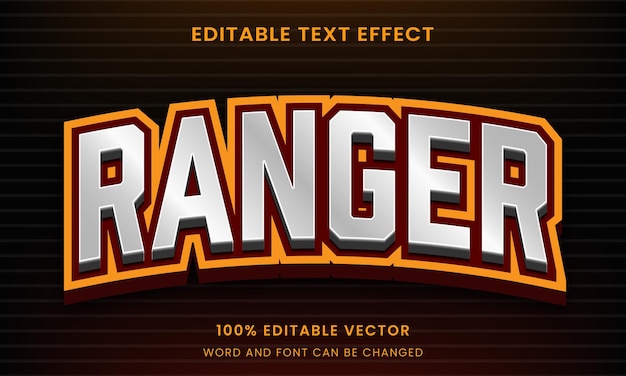 Ranger sports graphic style editable text effect