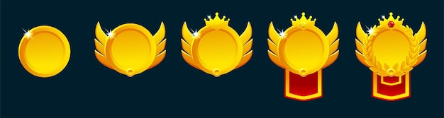 Rank badges Level up icons ranking awards