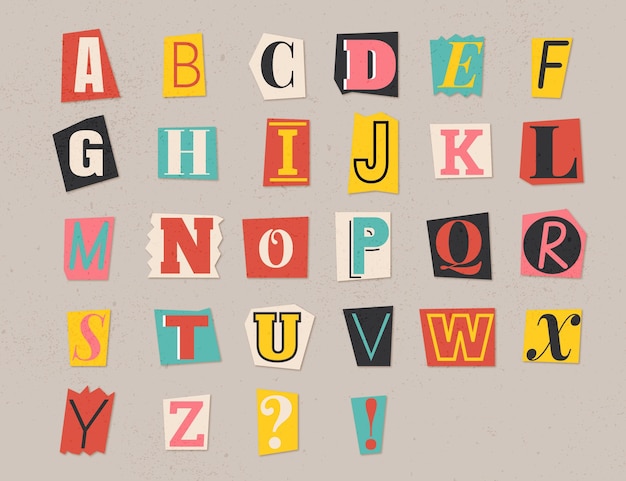 Ransom colorful note letter collection