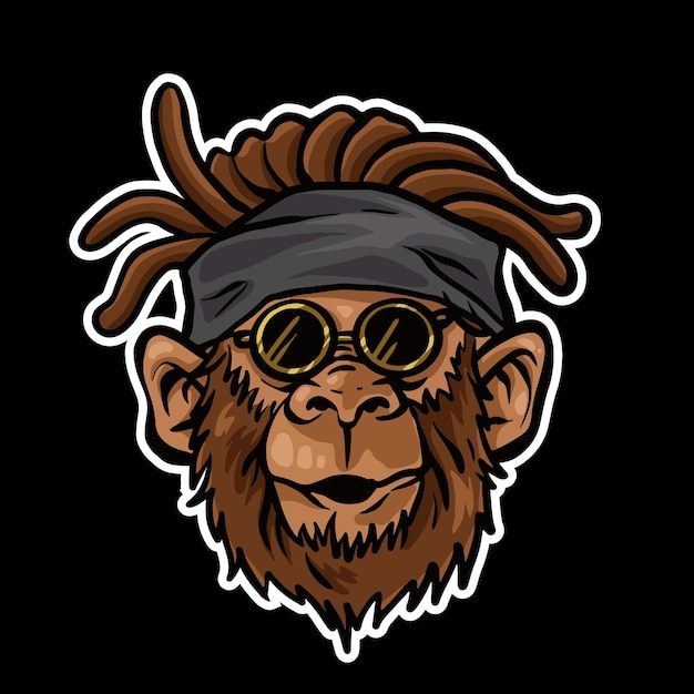 rapper monkey illustration