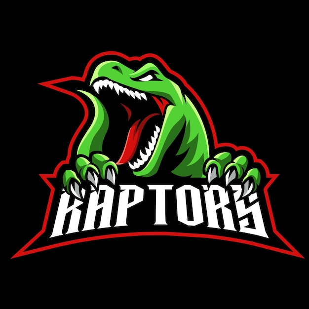 raptor angry mascot logo gaming illustration