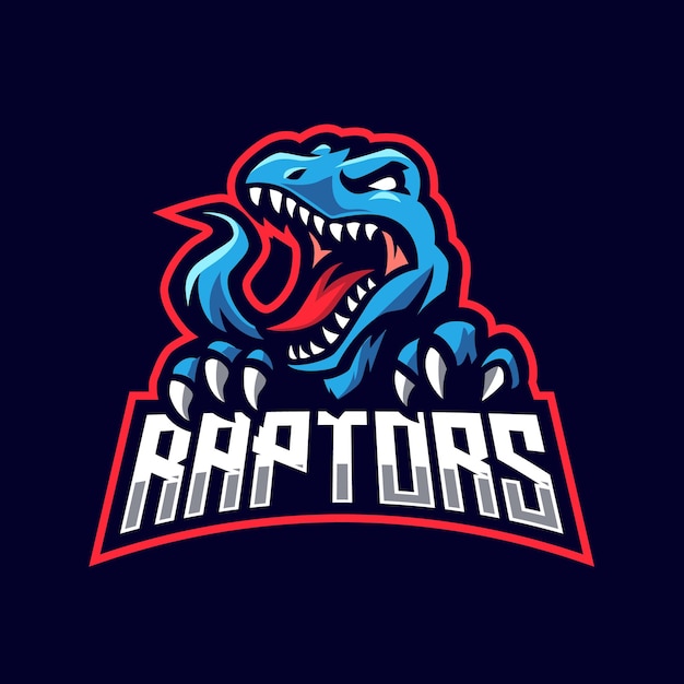 Raptor mascot logo gaming illustration vector